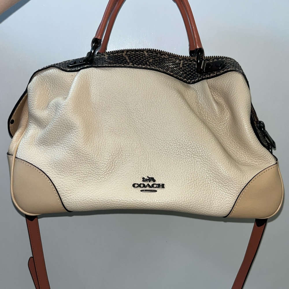 Coach Lane Satchel in Colorblock with Snakeskin Detail 👜✨